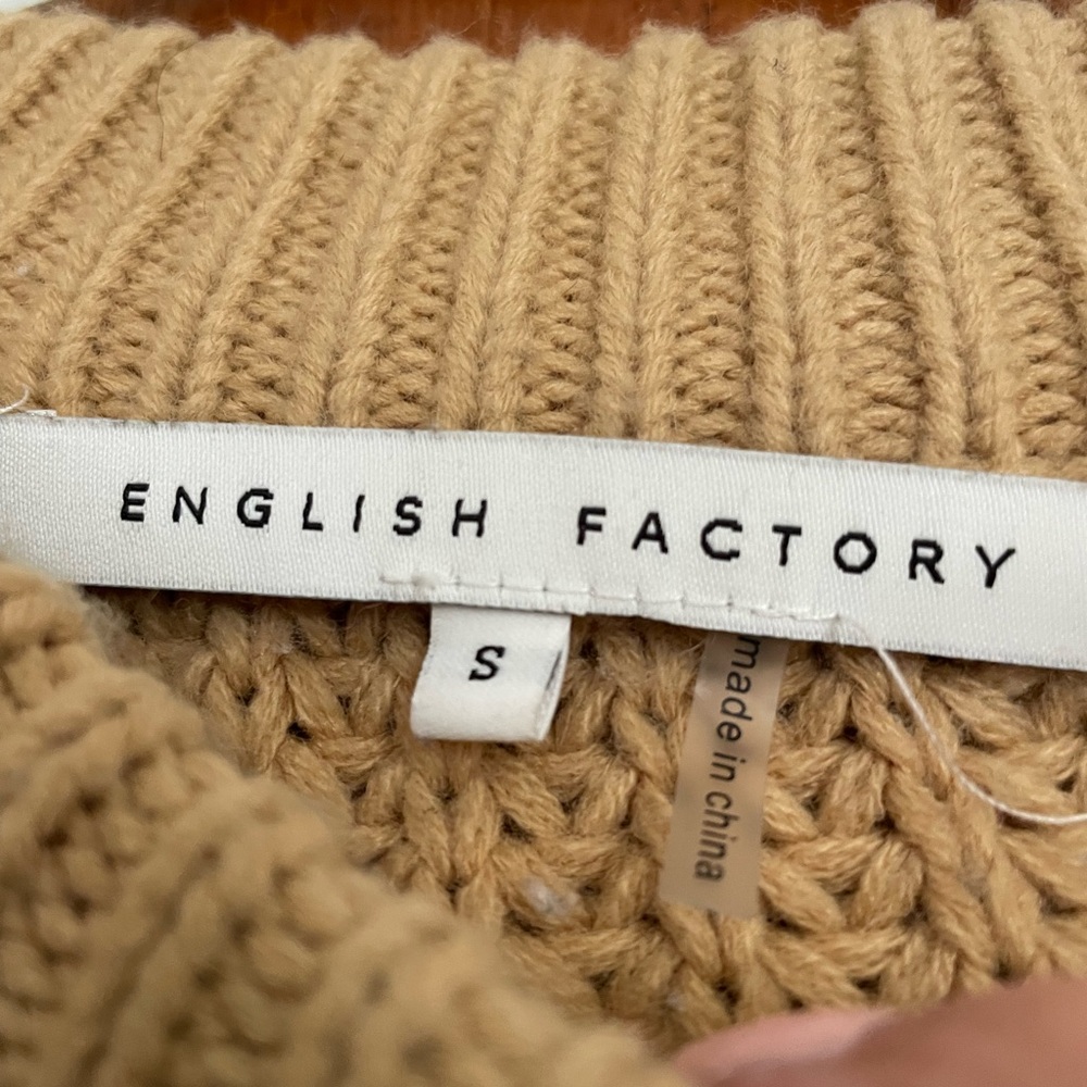 English Factory Cardigan, Sz.S, tan/Caramel. Worn twice. Just in time for fall! - Picture 3 of 5